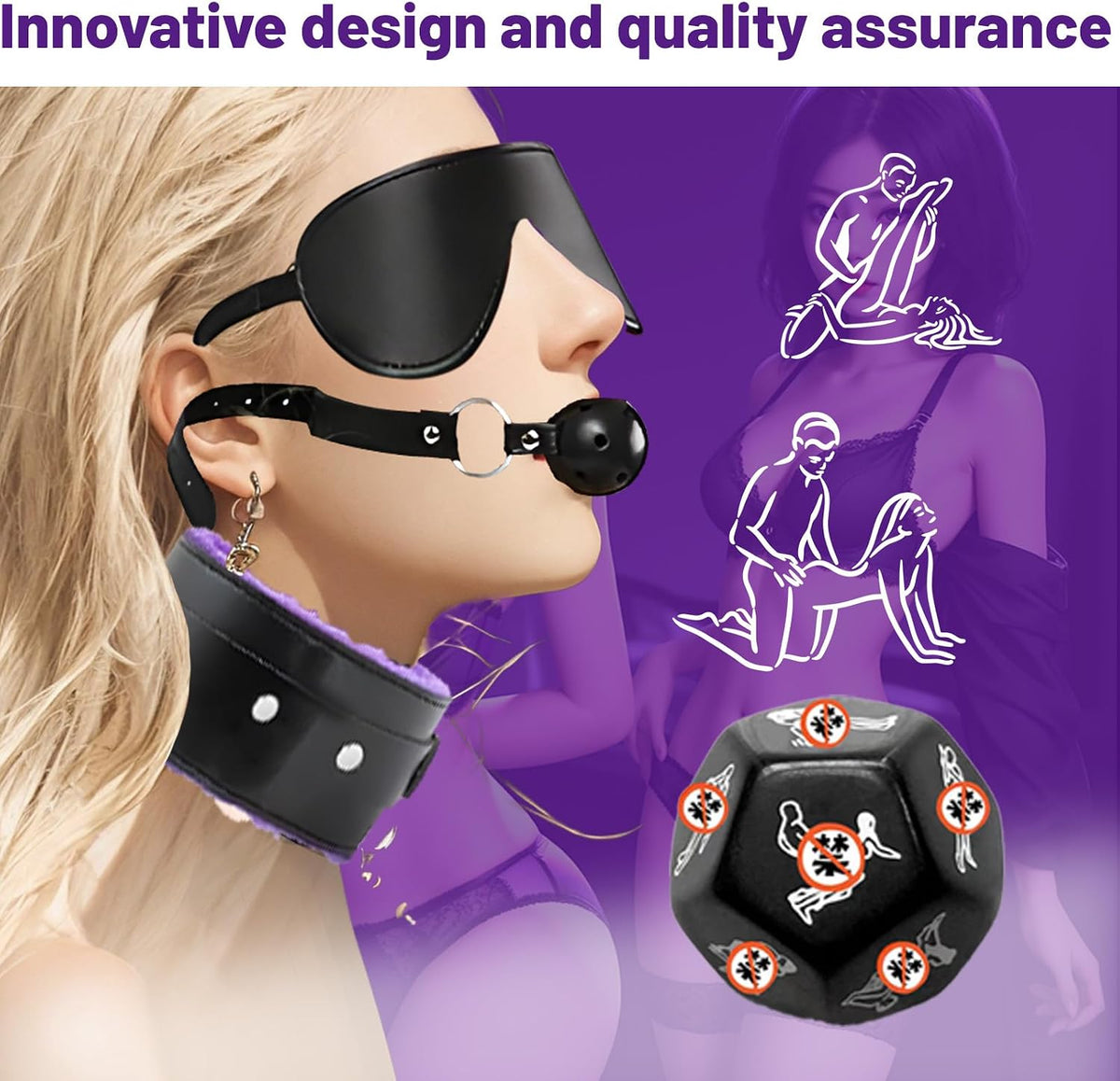 15 piezas de kits de restricciones de bondage sexual BDSM, esposas...