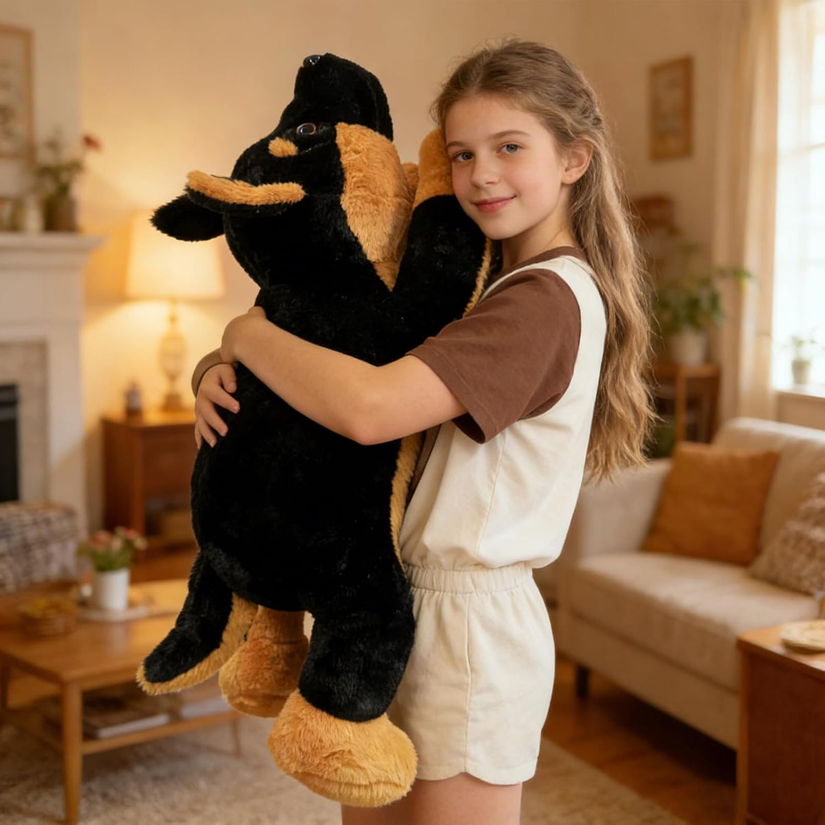 ZBLX Peluche de perro pastor alemán gigante, animal de peluche gran...
