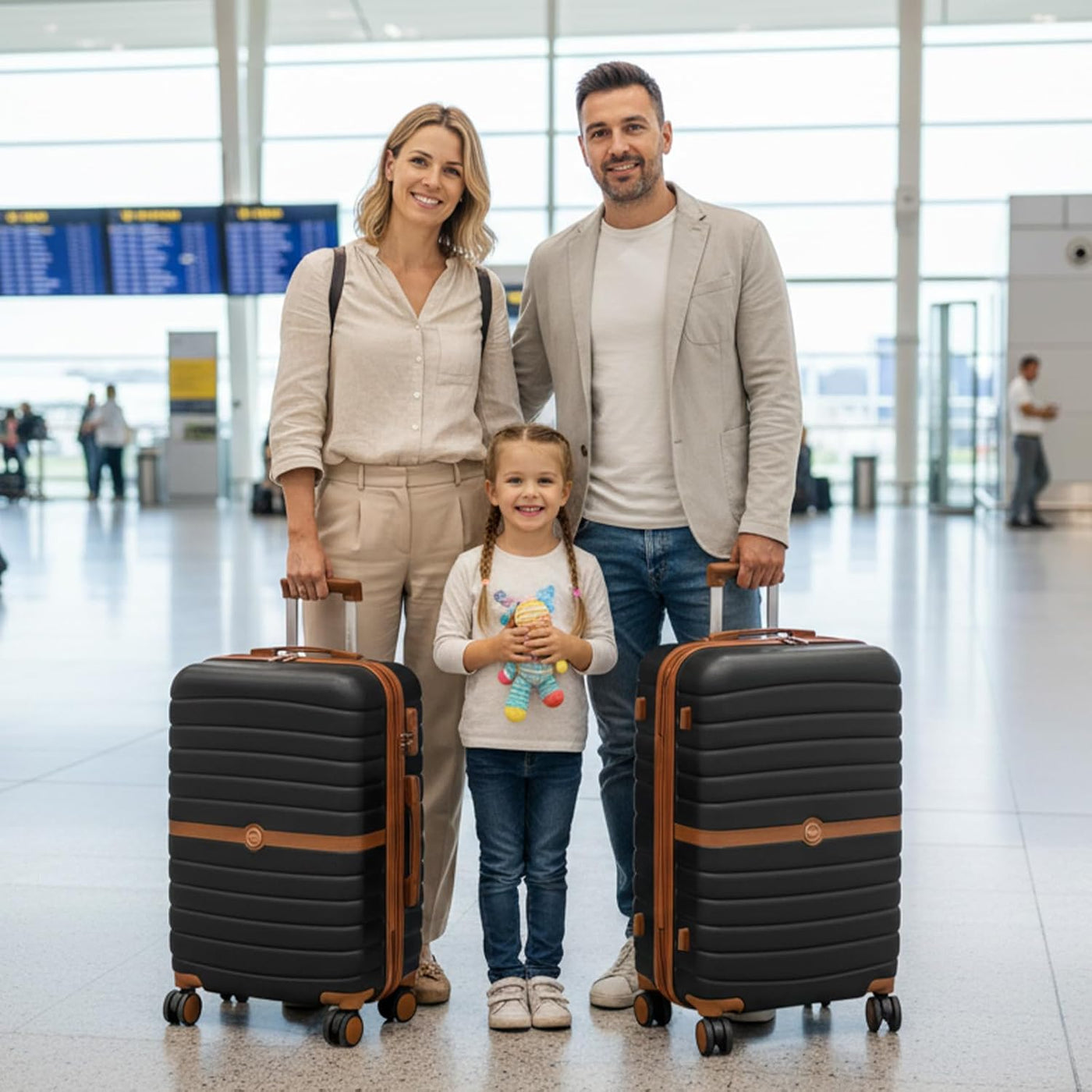 Kono Equipaje de viaje rígido expandible con ruedas giratorias, lig...