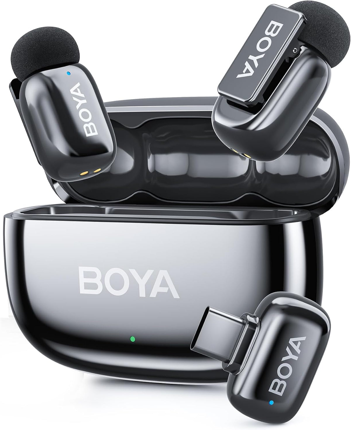 BOYA Micrófono de solapa inalámbrico Mini 2 USB tipo C para Android...
