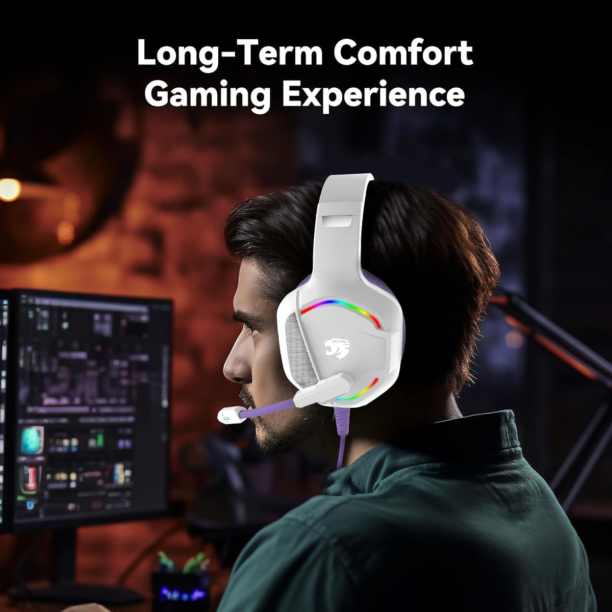 Auriculares para juegos IMYB A36 con micrófono estéreo para PC, PS5...