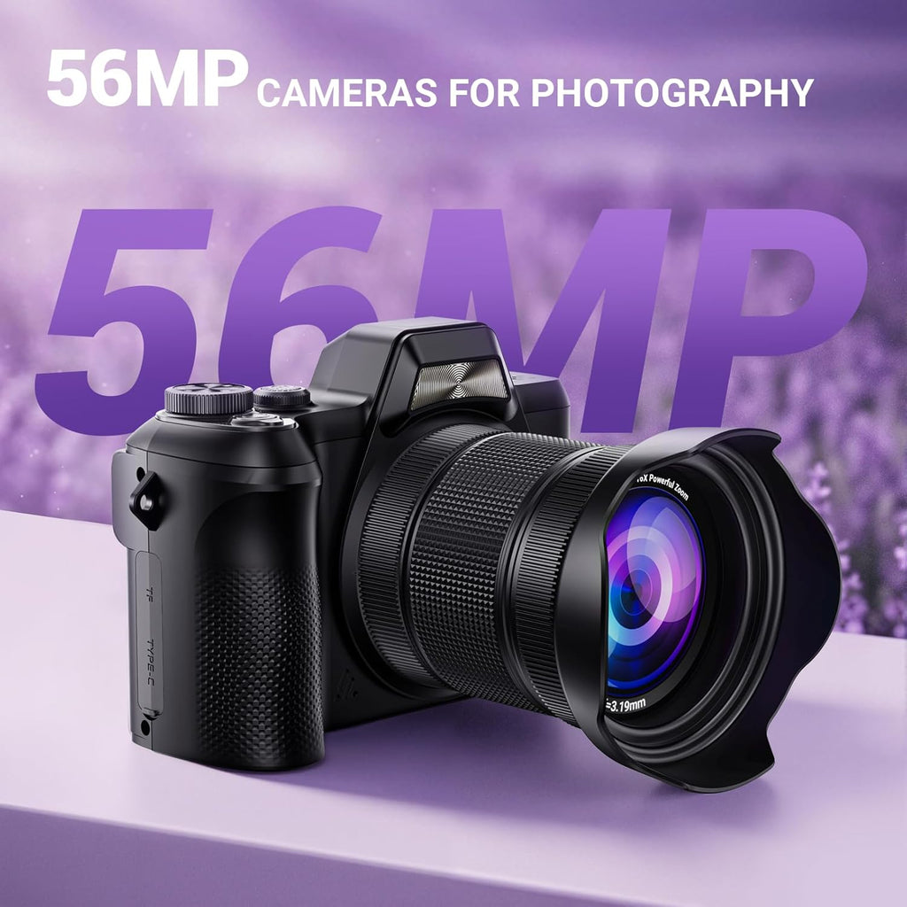 Cámara digital 4K para fotografía, cámara de vlogging de enfoque au...
