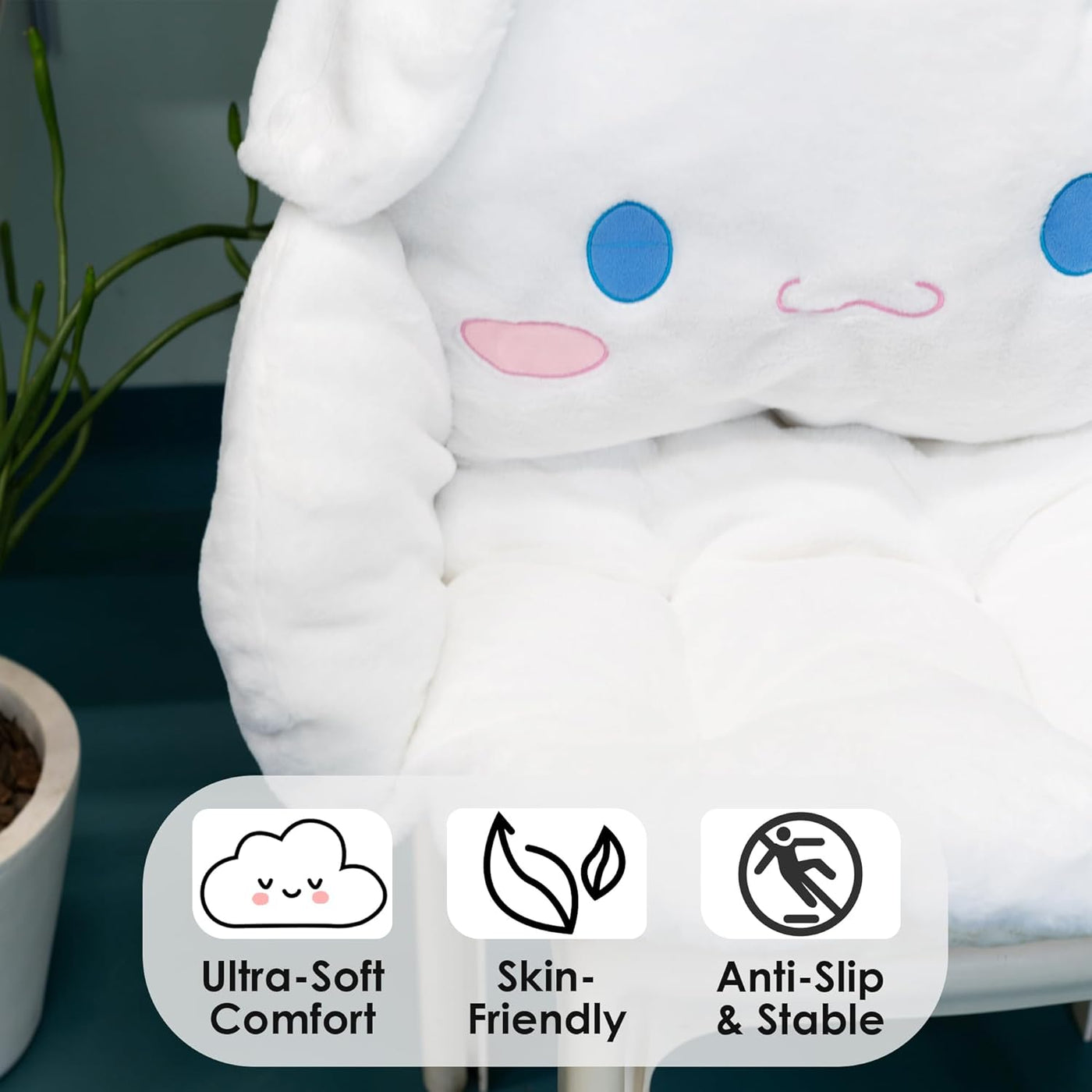 Juju - Cojín Kawaii blanco \u2013 Decoración de habitación Kawaii \...