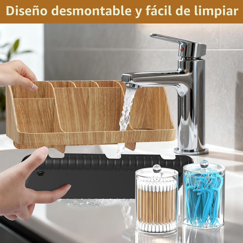 GFWARE Juego de Portacepillos de Dientes para Baño con 2 Dispensado...