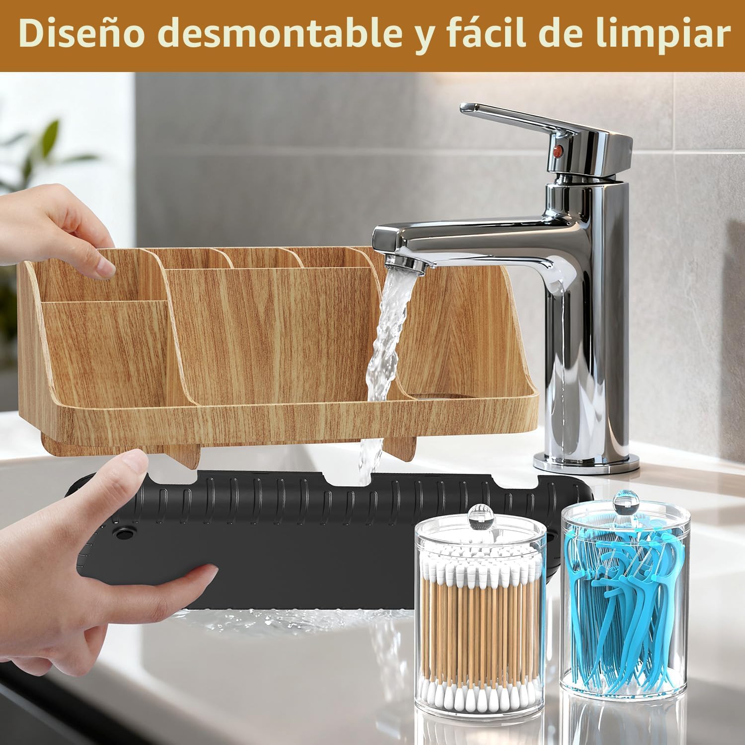 GFWARE Juego de Portacepillos de Dientes para Baño con 2 Dispensado...