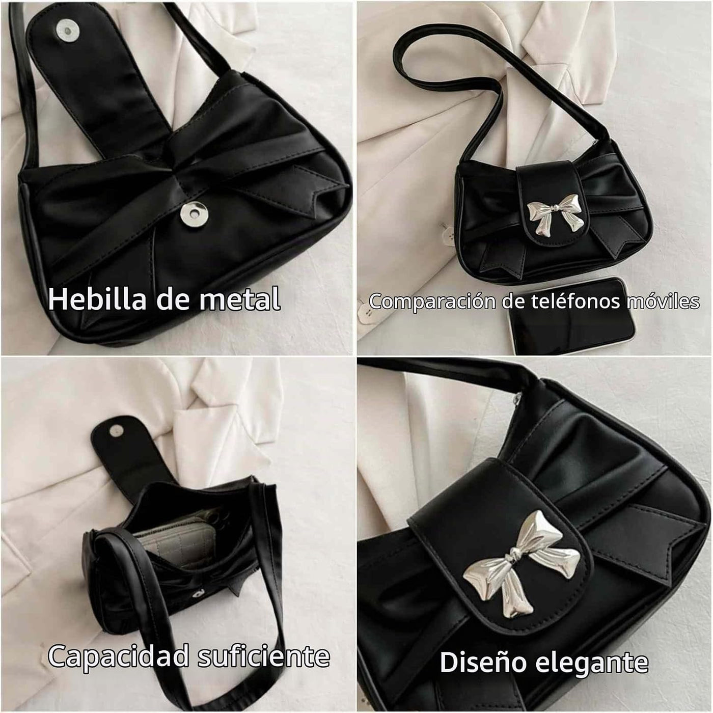 Bolso de hombro para mujer, bolso con lazo para mujer, pequeños y b...