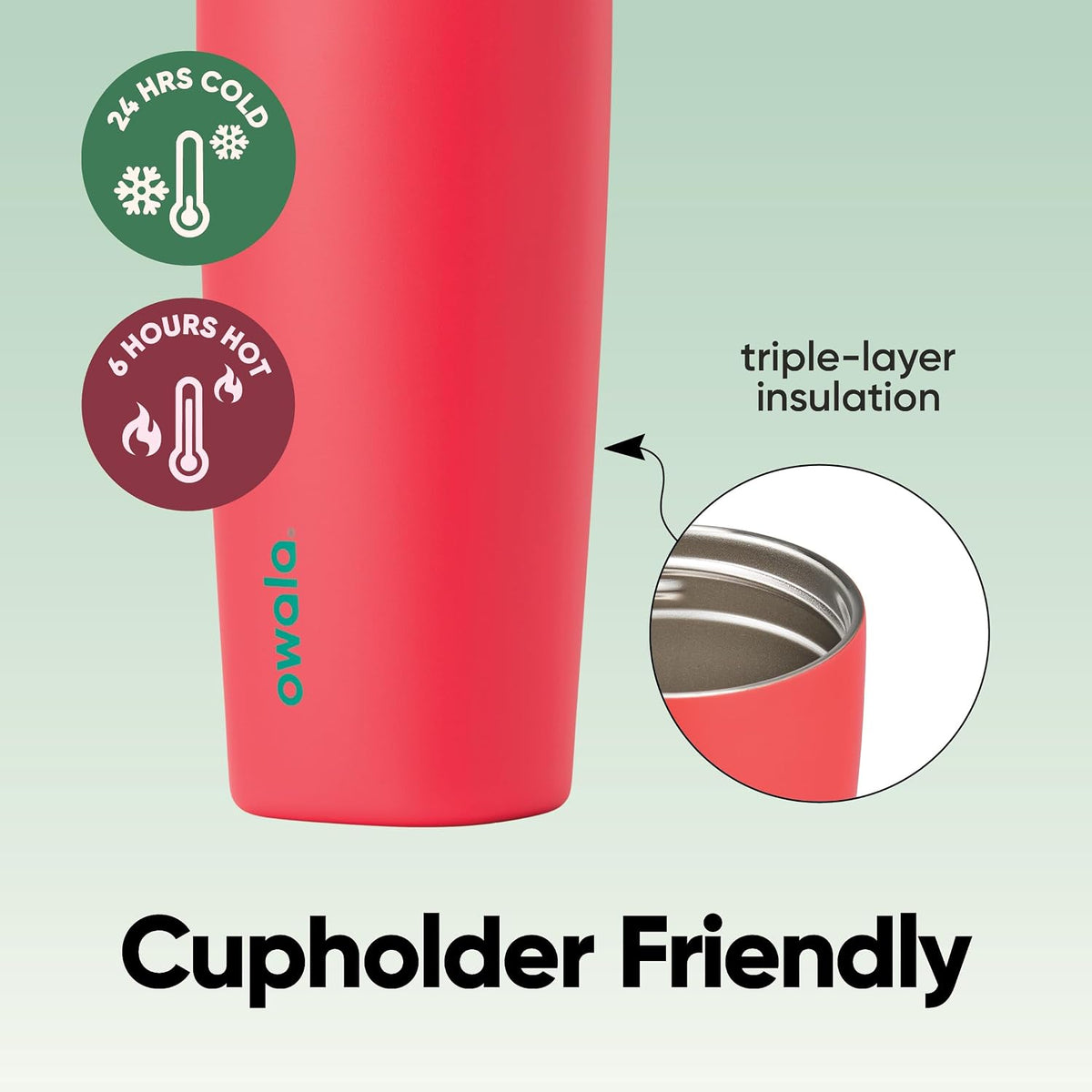 Owala SmoothSip Slider Vaso Térmico de Café Aislado de Acero Inoxid...