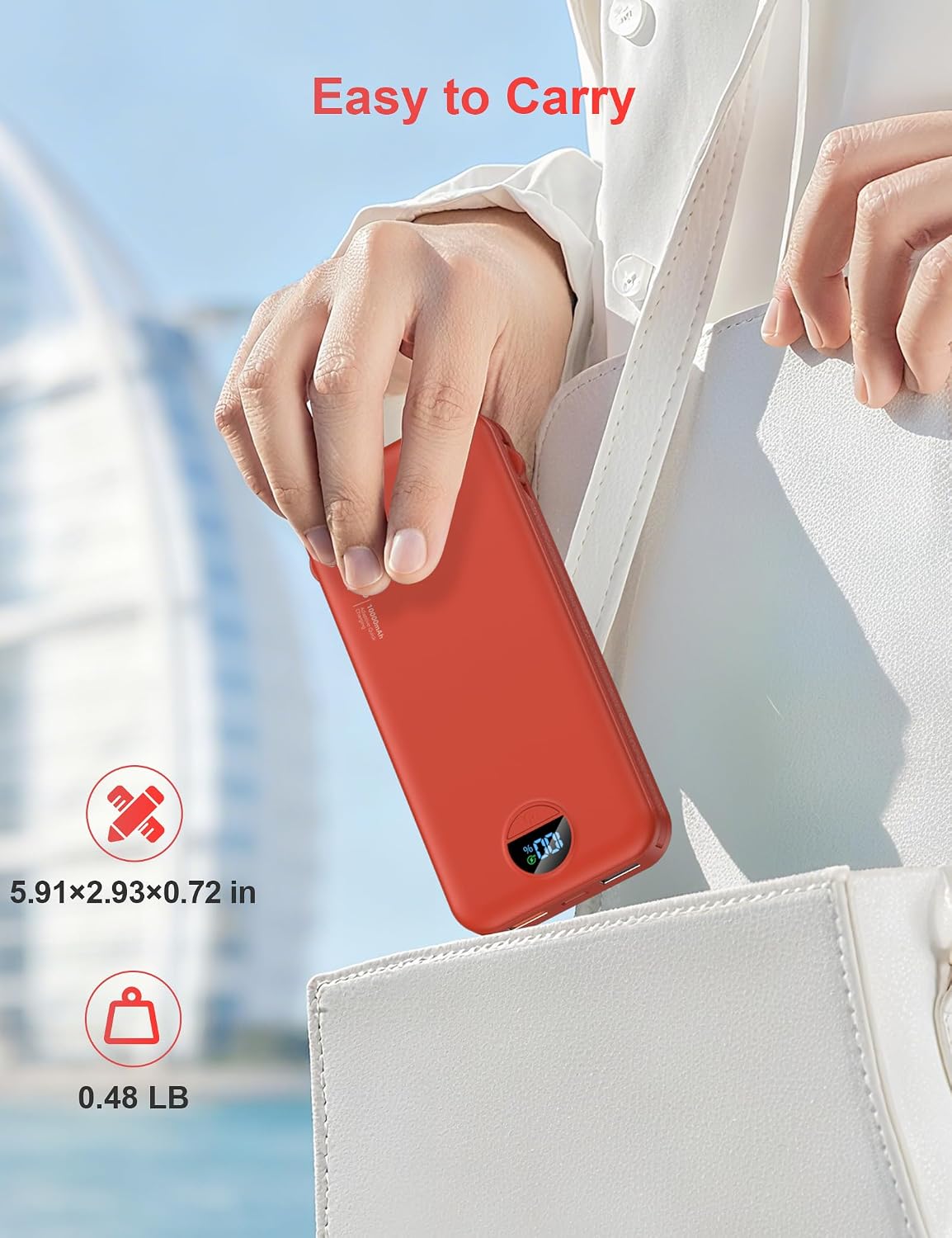 Cargador portátil con enchufe de pared, cargador de batería USB C,...