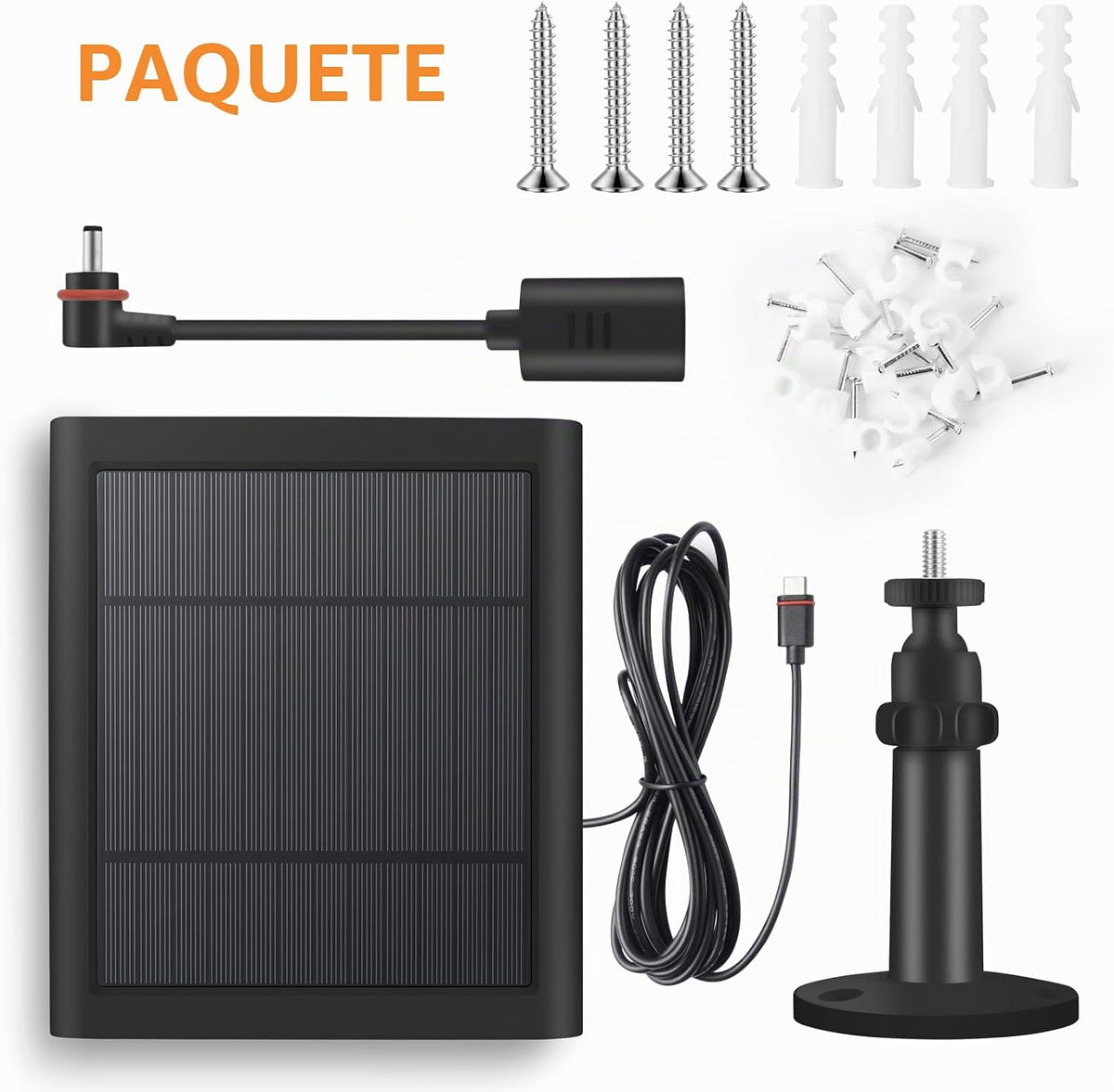 Panel solar para cámara de anillo, paquete de 2 cargadores solares...