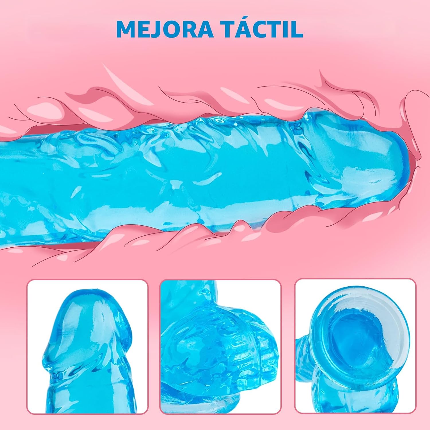 Consolador de silicona realista de 7 pulgadas, consoladores azules...