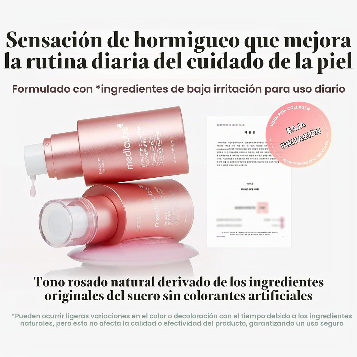 medicube Exosome Shot PDRN Colágeno Rosa 7,500 PPM Espicule Suero F...