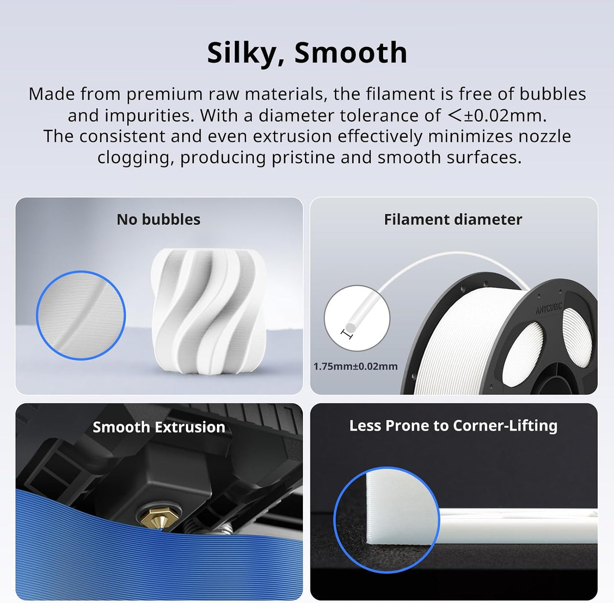 ANYCUBIC PLA Plus (PLA+), filamento para impresora 3D de 1.75mm paq...