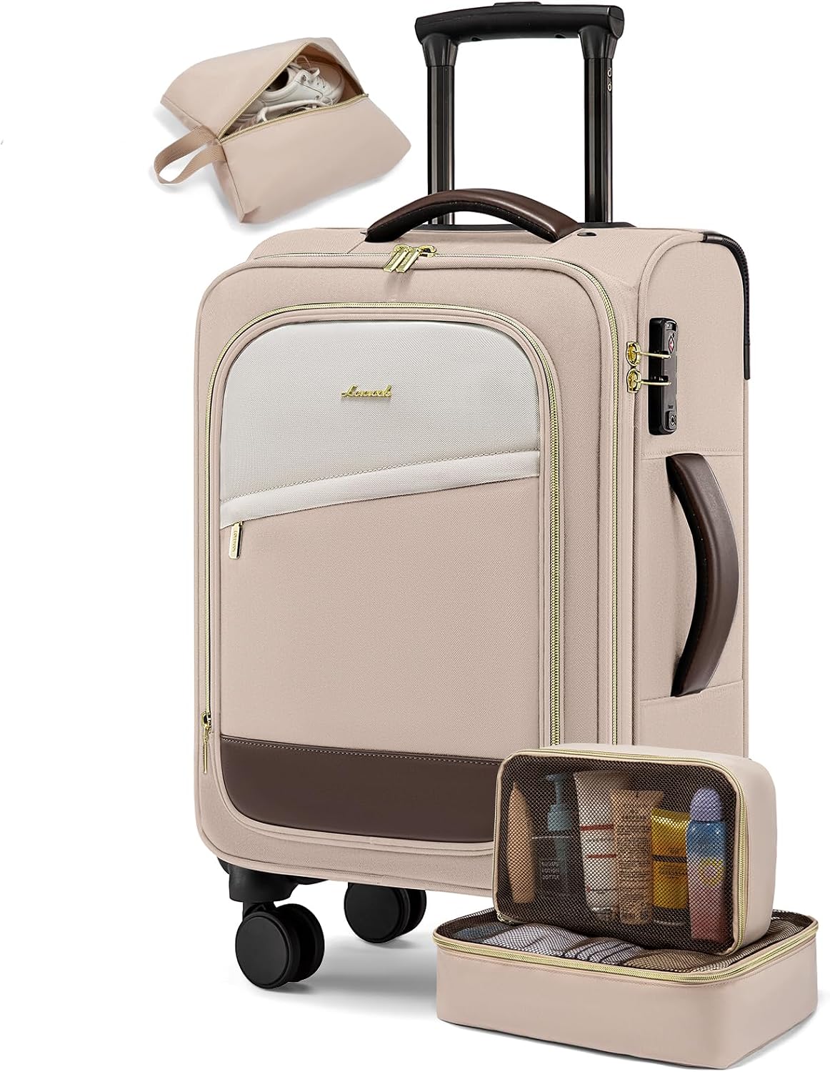 LOVEVOOK Equipaje de mano 22x14x9 Maletas de viaje aprobadas por ae...