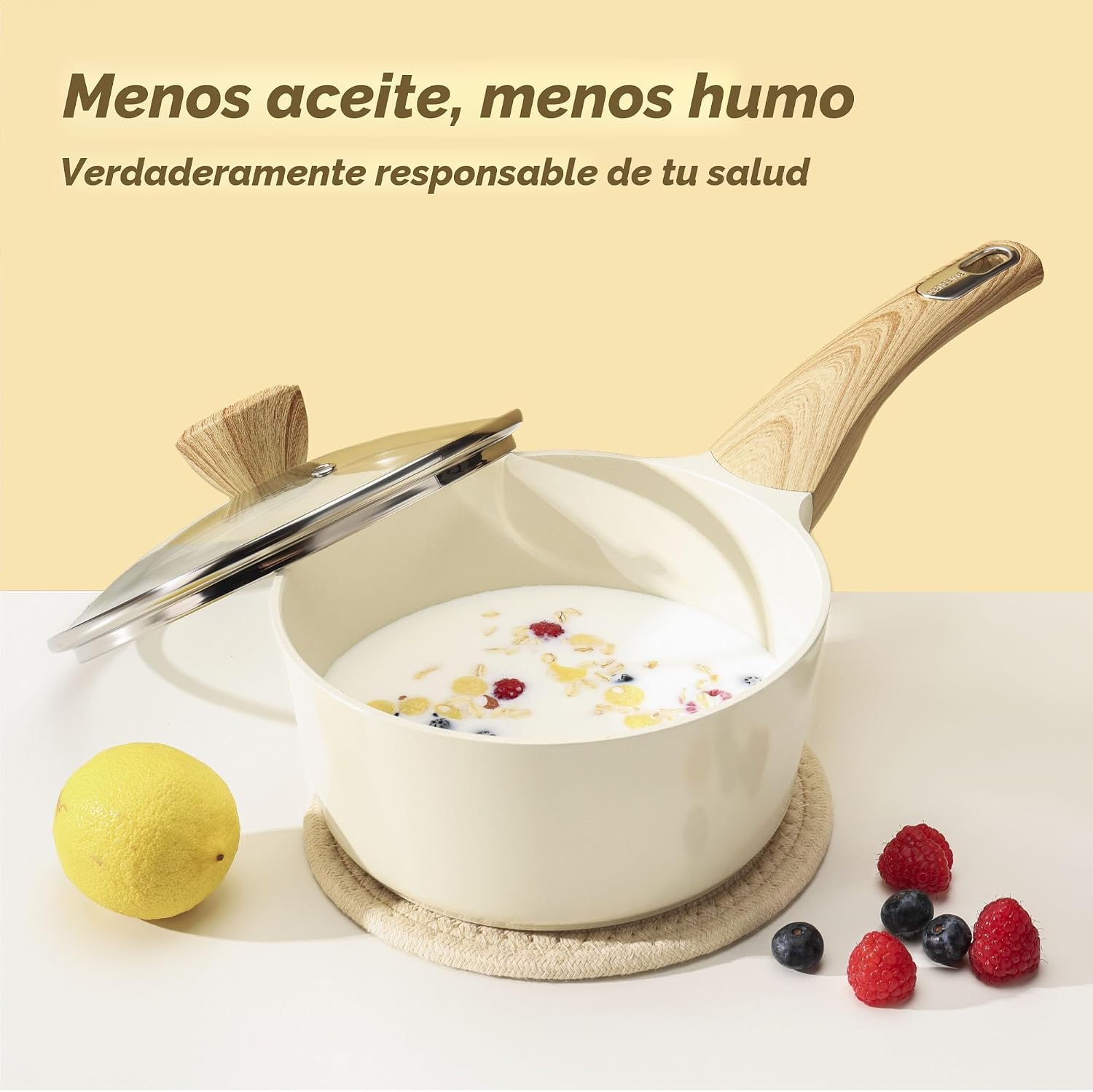 SENSARTE Juego de utensilios de cocina de cerámica, juego de ollas...