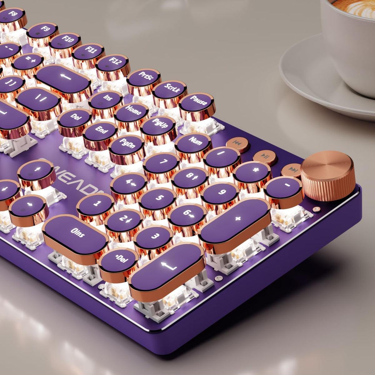 Teclado mecánico inalámbrico estilo máquina de escribir con | Bluet...