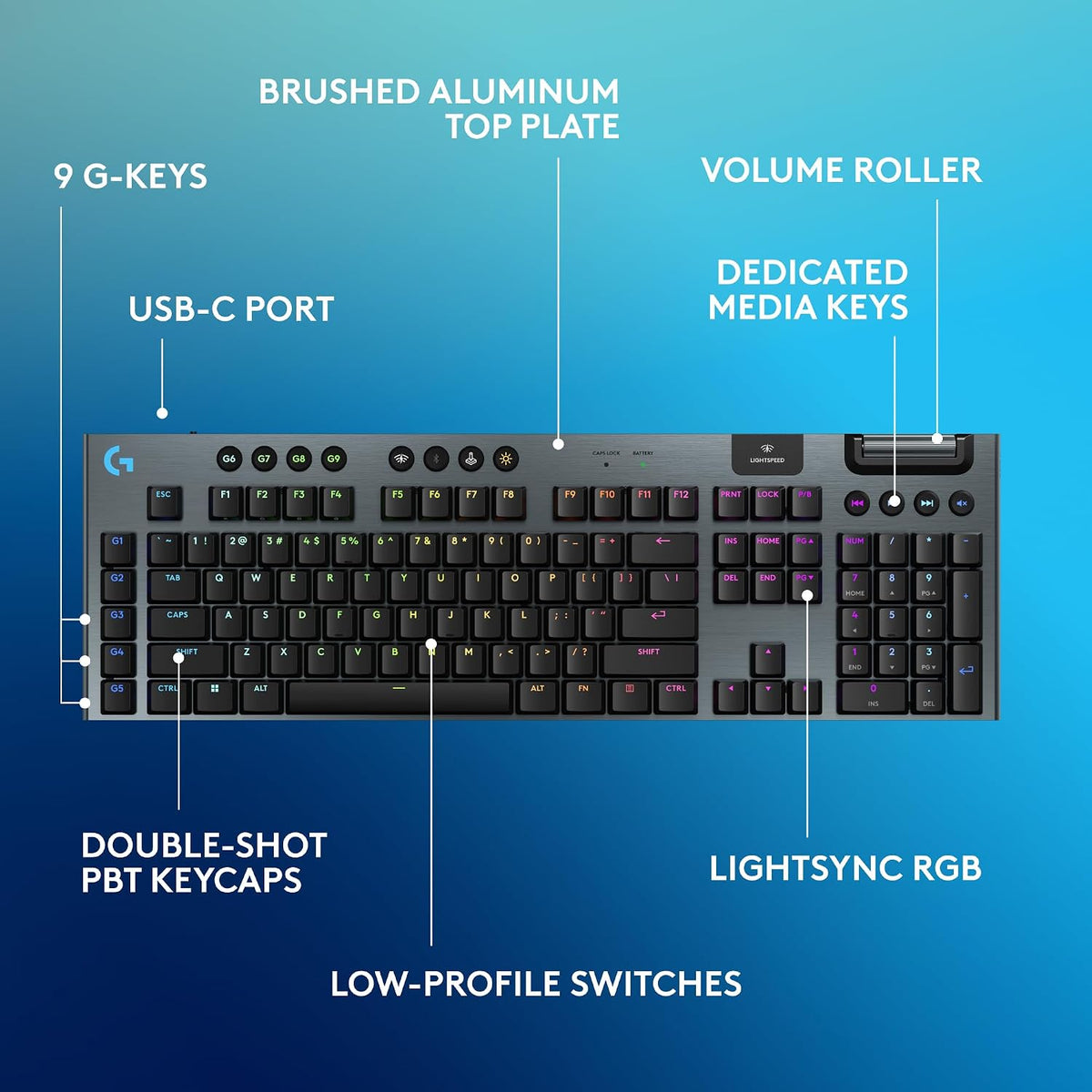 Logitech G915 X Lightspeed Teclado inalámbrico para juegos (Clicky)...