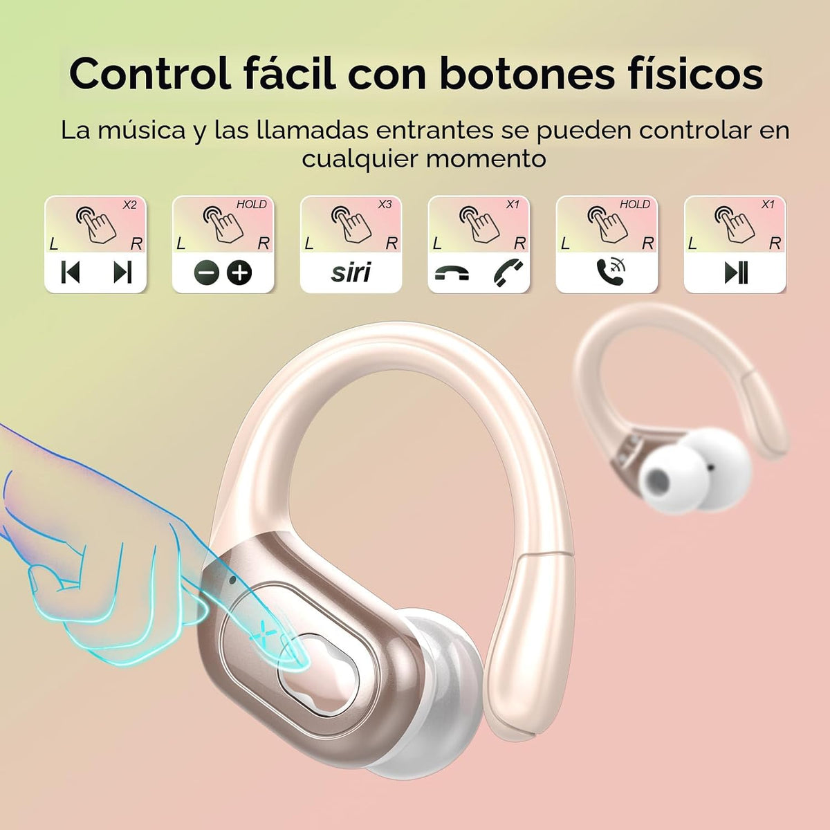 Aptkdoe Auriculares inalámbricos 75H Bluetooth 5.4 Auriculares depo...