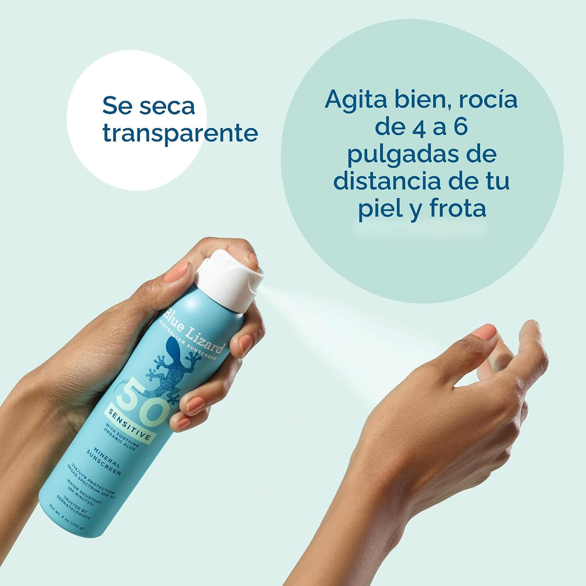 Blue Lizard Spray de protección solar mineral, SPF 50+ | Fórmula de...