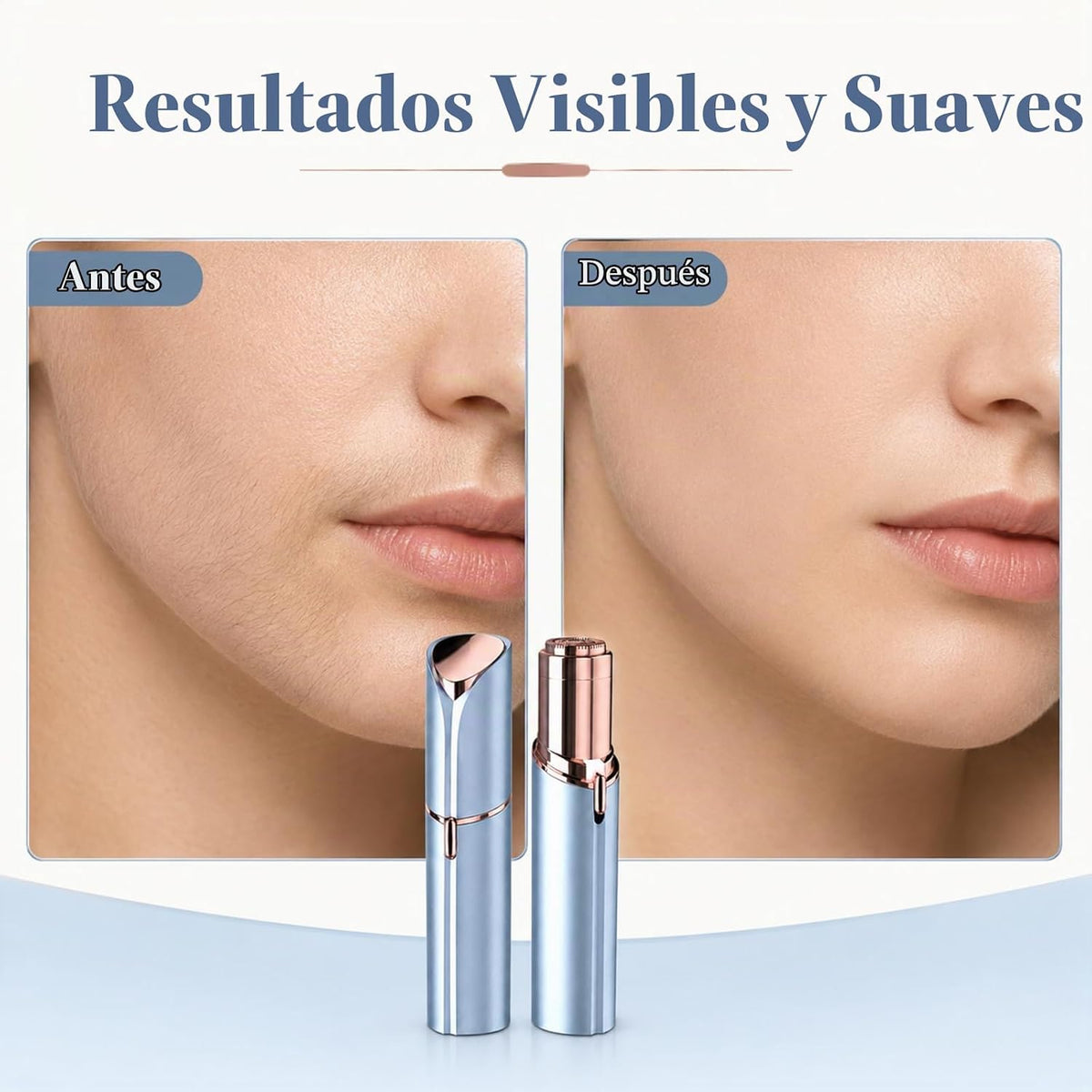 Removedor de vello facial impecable para mujeres, 2 cabezales de re...