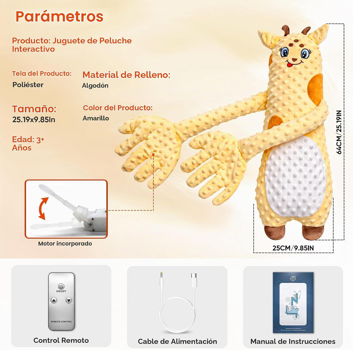 Juguete de peluche interactivo, lindo animal de peluche para niñas...