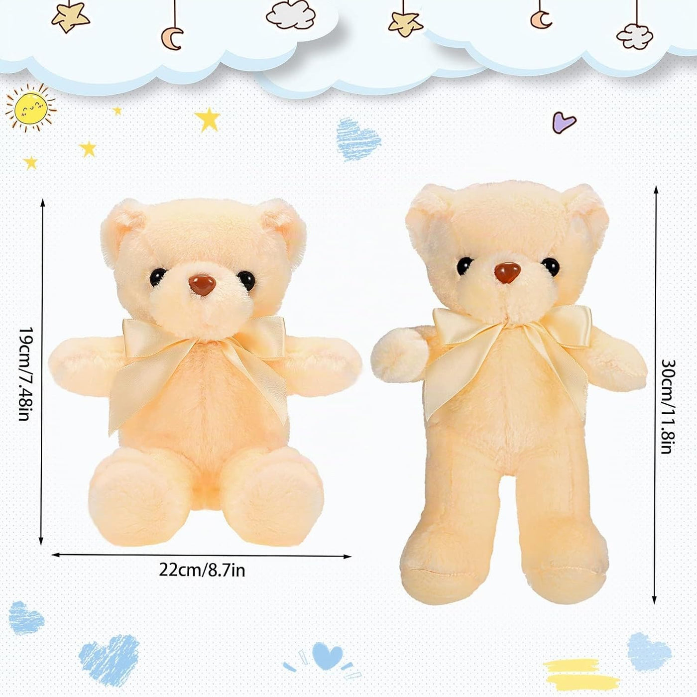 Skylety 10 Piezas Osos de Peluche a Granel Animales de Peluche Suav...