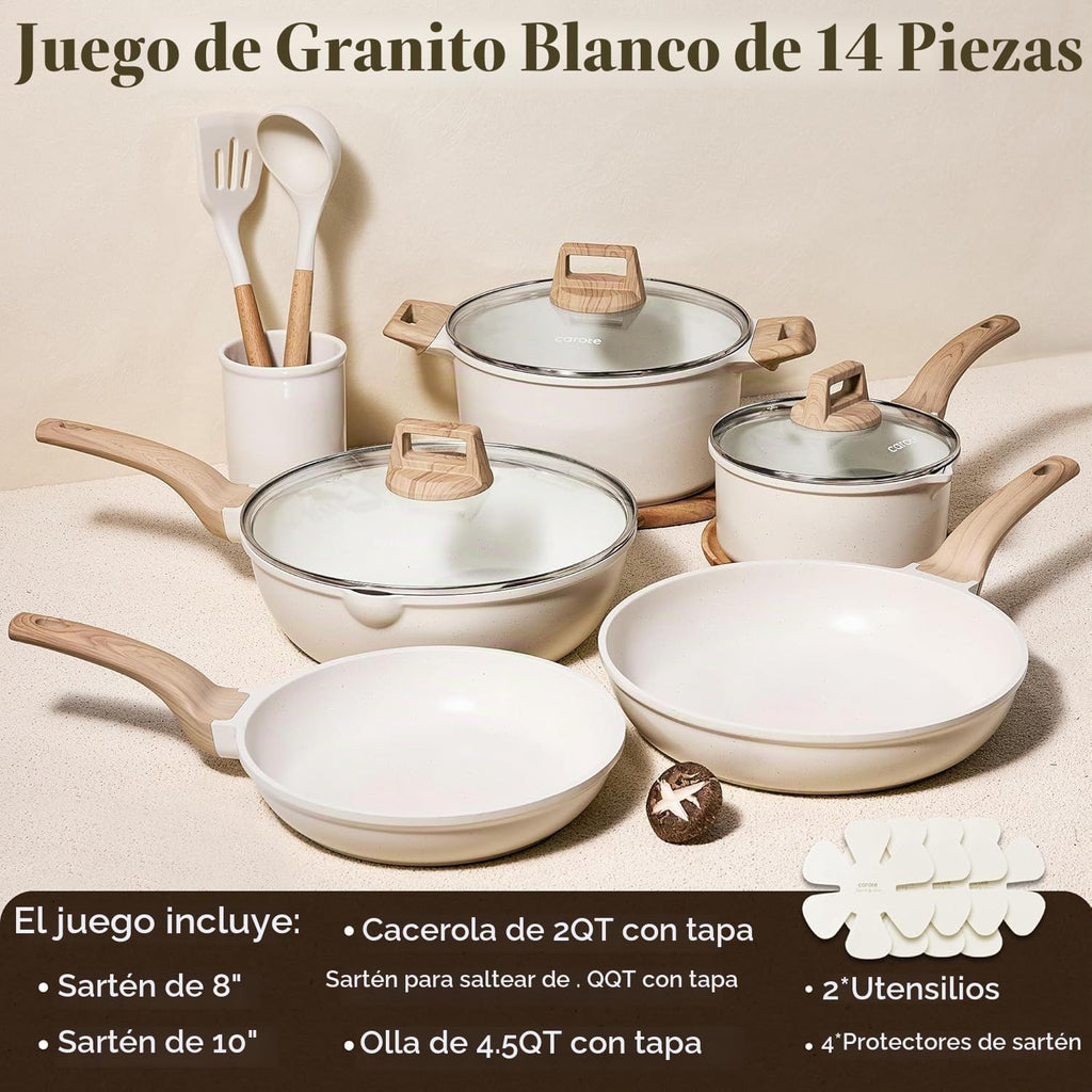CAROTE - Juego de ollas y sartenes, juegos de utensilios de cocina...