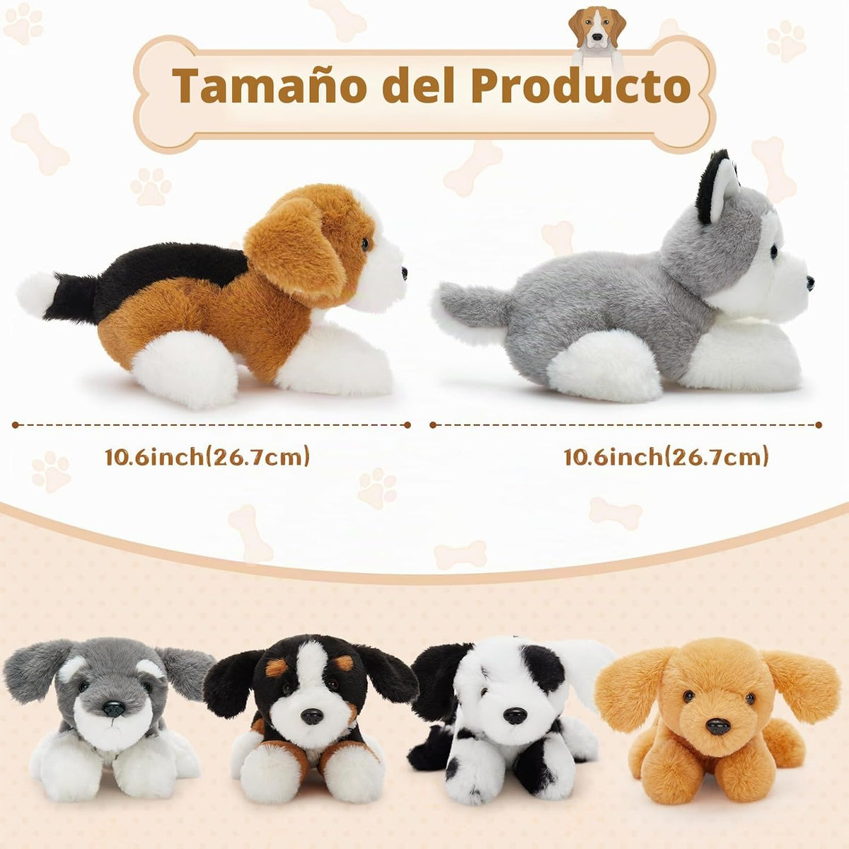 Tezituor - Juego de 6 peluches para perros a granel, 11 pulgadas |...
