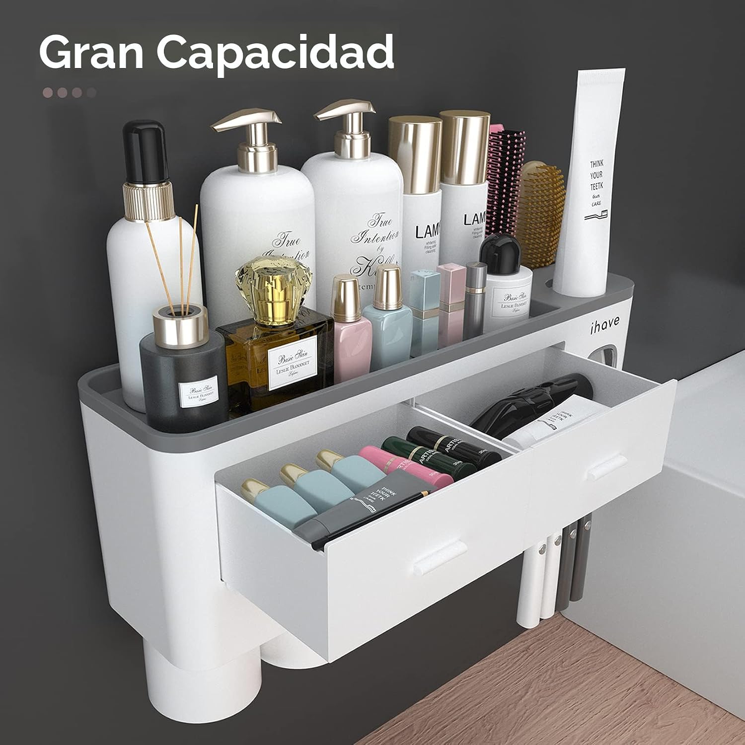 iHave Soportes para cepillos de dientes montados en la pared con |...