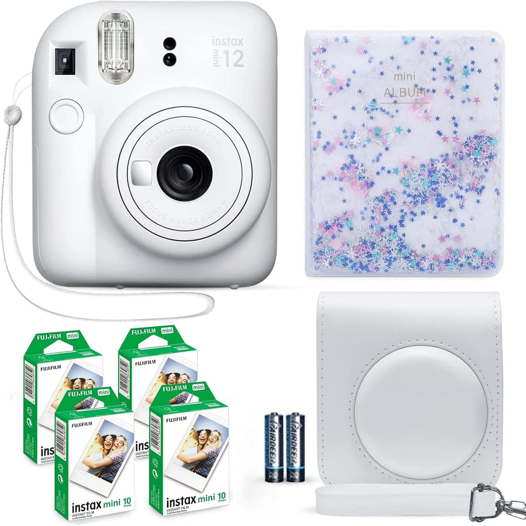 Cámara instantánea Fujifilm Instax Mini 12 color blanco arcilla + p...