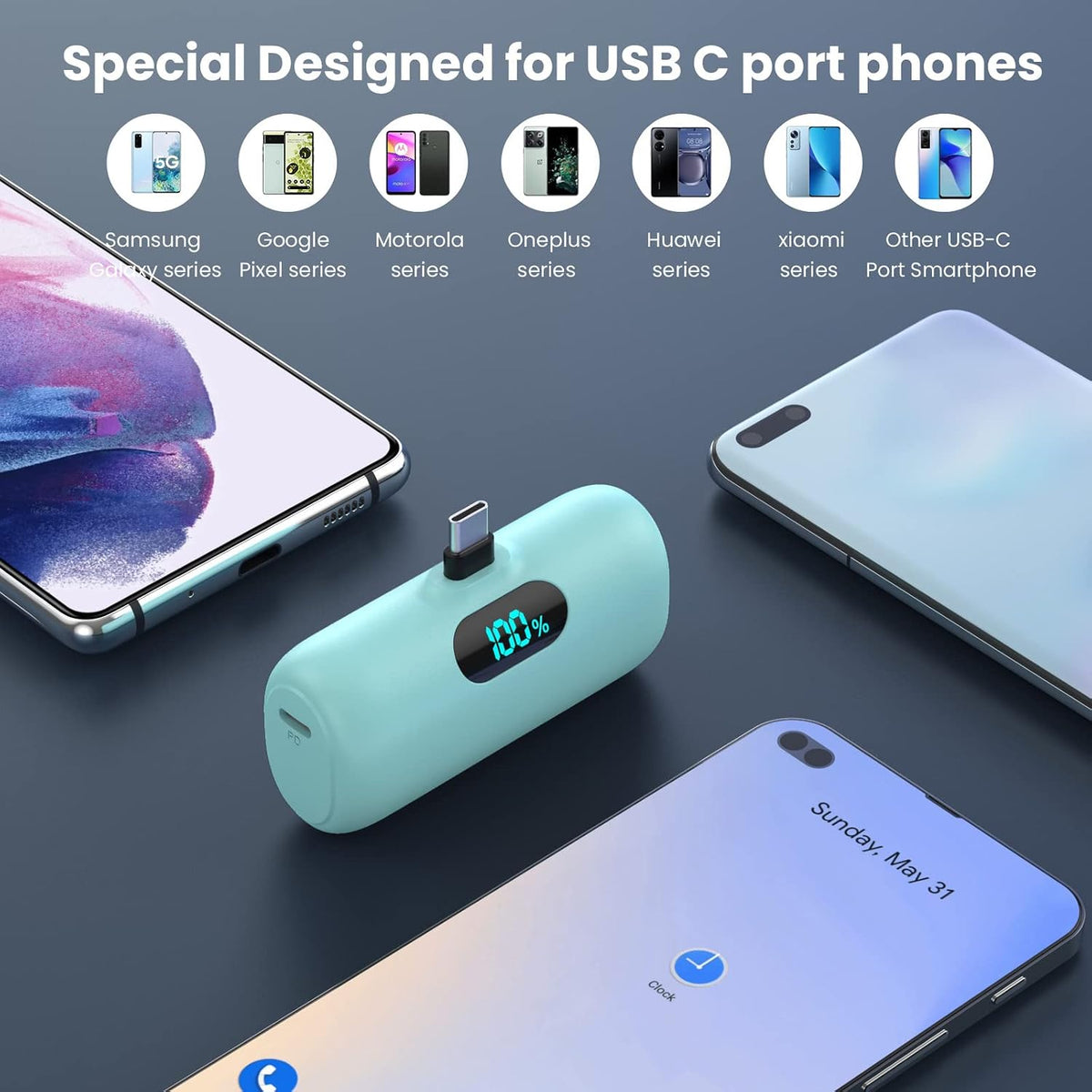 [Paquete de 2] Cargador portátil para iPhone 18\/17\/16\/15, mini c...