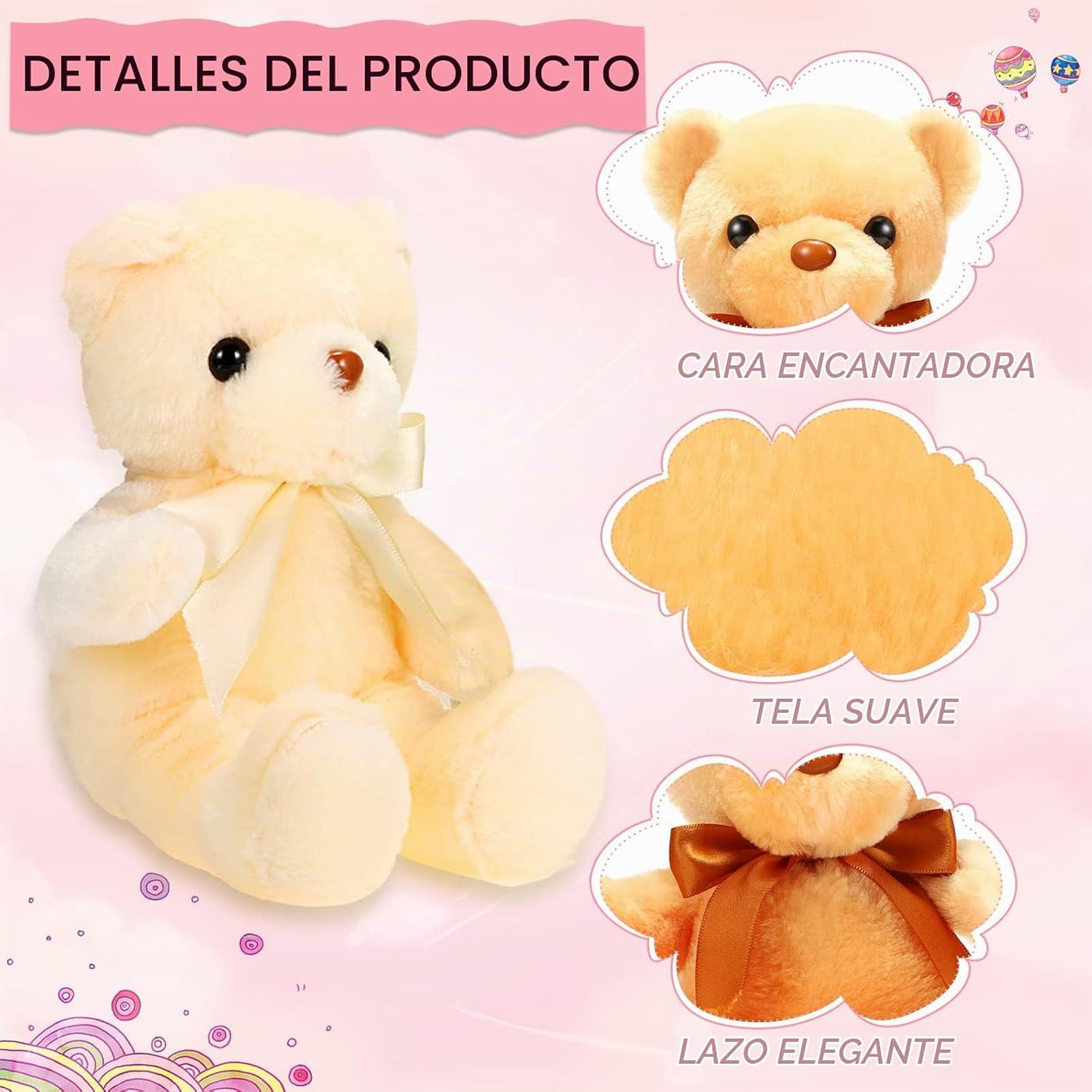 Paquete de 10 osos de peluche a granel, recuerdos de fiesta de osos...