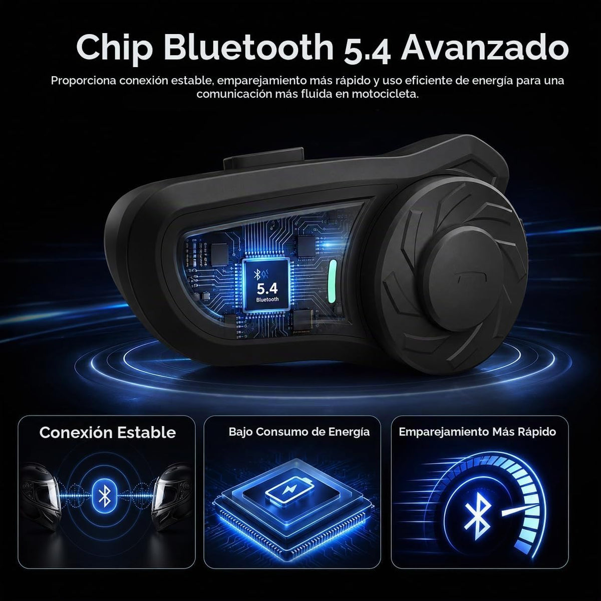 THETREE Intercomunicador Bluetooth para casco de motocicleta, comun...