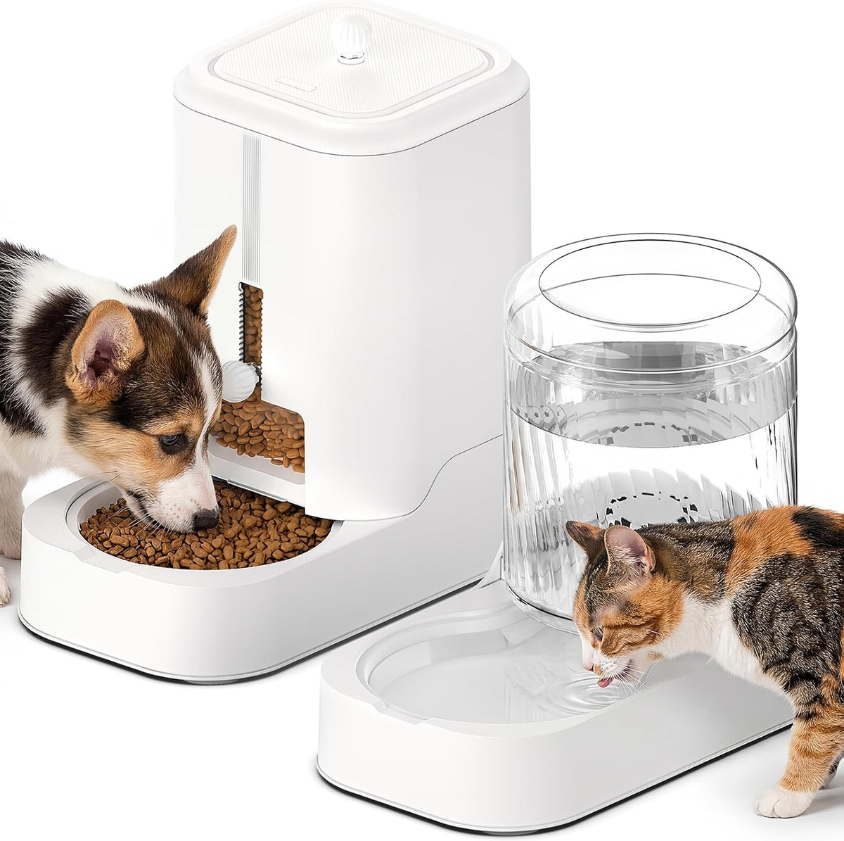 JUNSPOW Juego de alimentador automático para gatos y dispensador de...