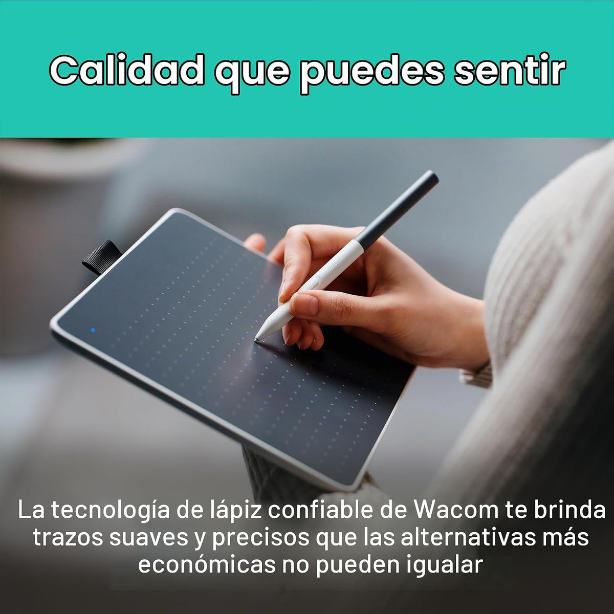 Wacom One, pequeña tableta gráfica de dibujo Bluetooth con lápiz y...