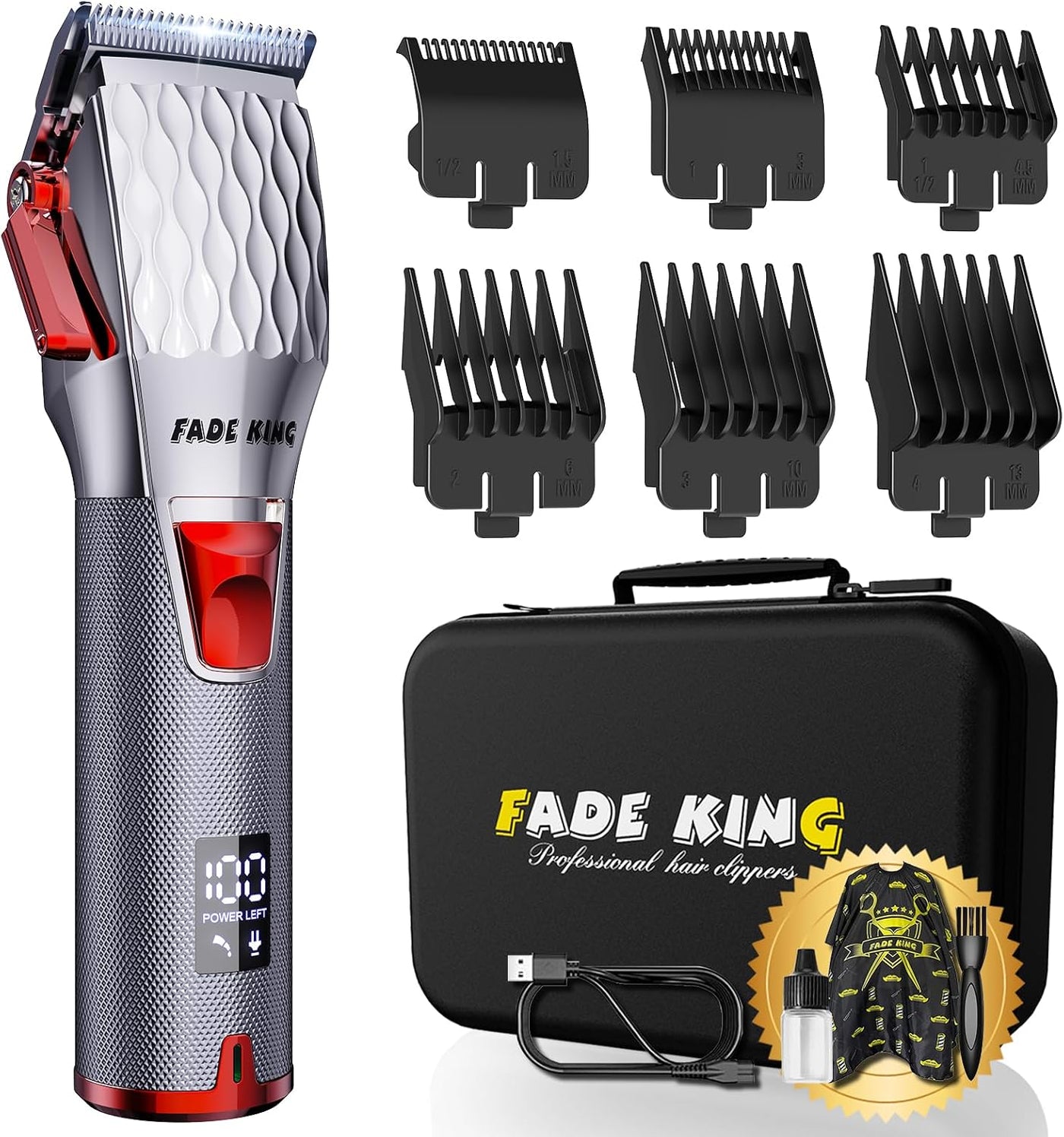 FADEKING® Cortapelos profesionales para hombres, cortapelos inalámb...