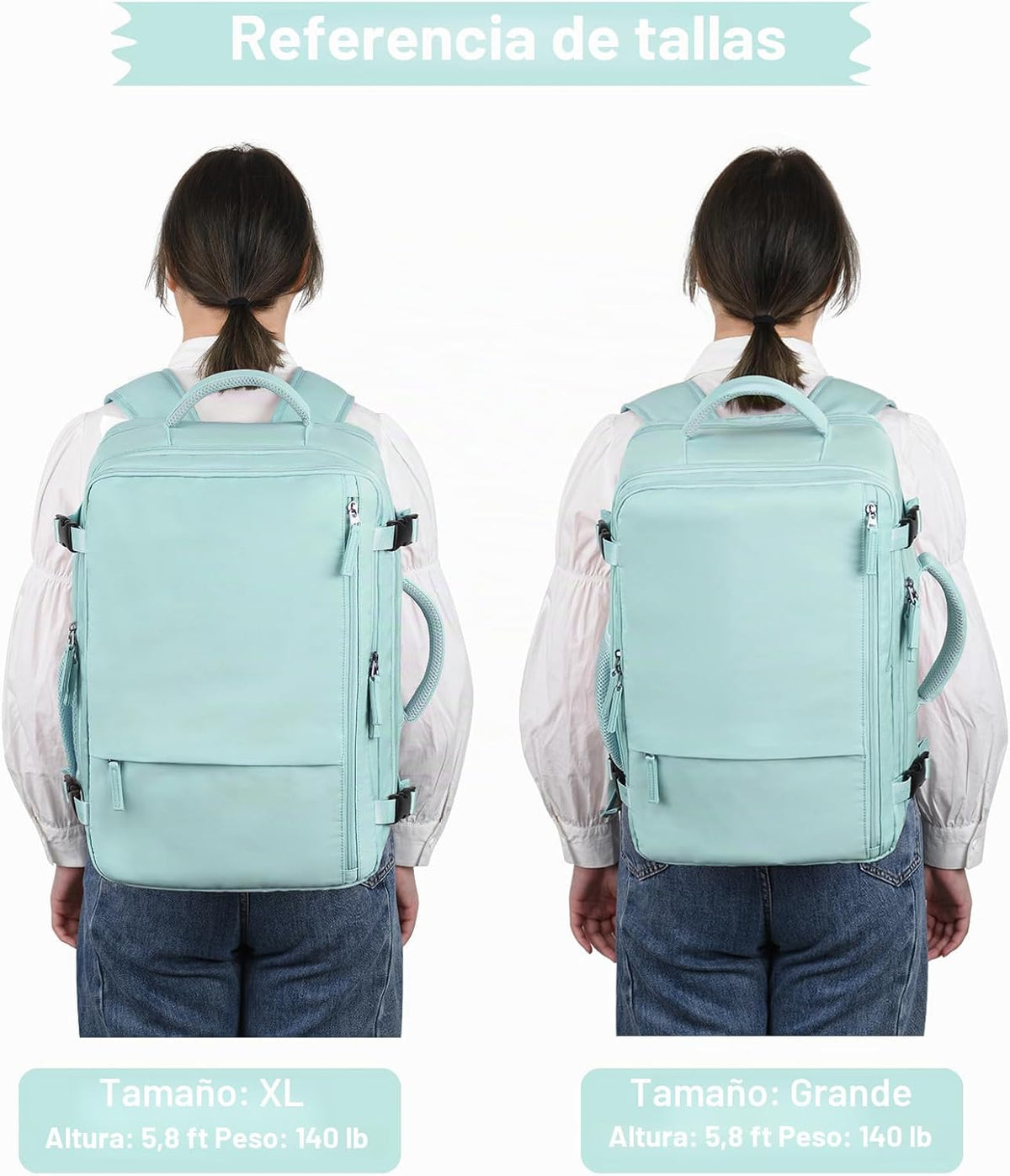 Hanples - Mochila de viaje para mujeres y hombres, mochila grande d...