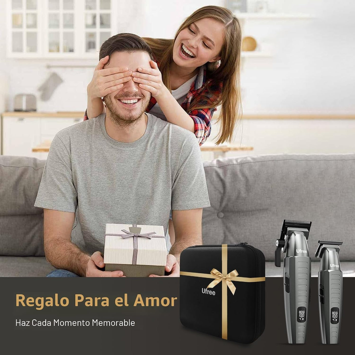 Ufree Cortapelos inalámbricos para hombres, juego de cortapelos pro...