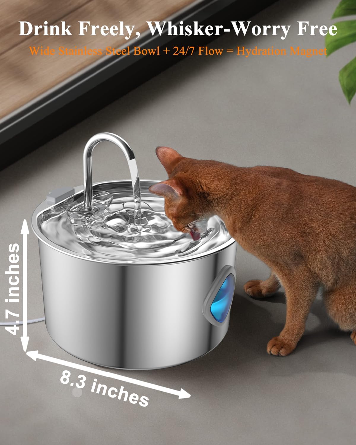 Fuente de agua para gatos de acero inoxidable con kit de 12 filtros...