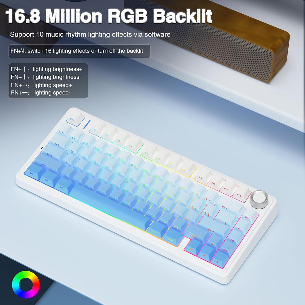 Teclado mecánico inalámbrico AULA F75 Pro, teclado personalizado in...