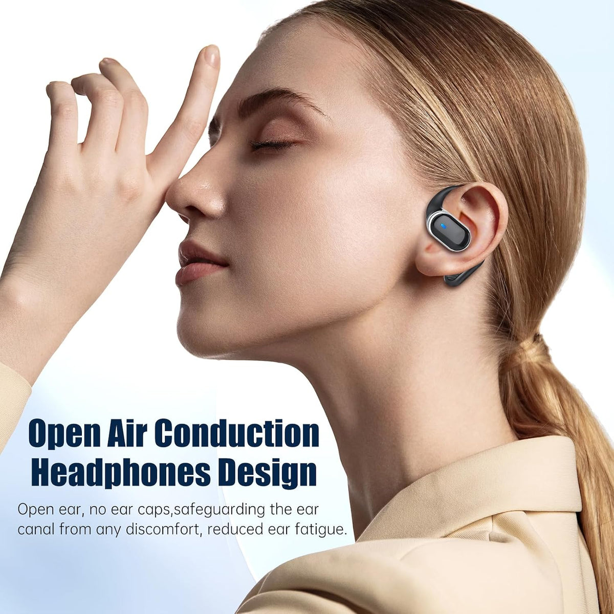 Auriculares inalámbricos de oreja abierta, auriculares Bluetooth, a...