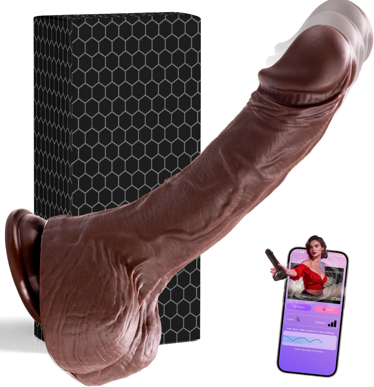 Consolador Vibrador de Empuje Realista Juguetes Sexuales para Mujer...