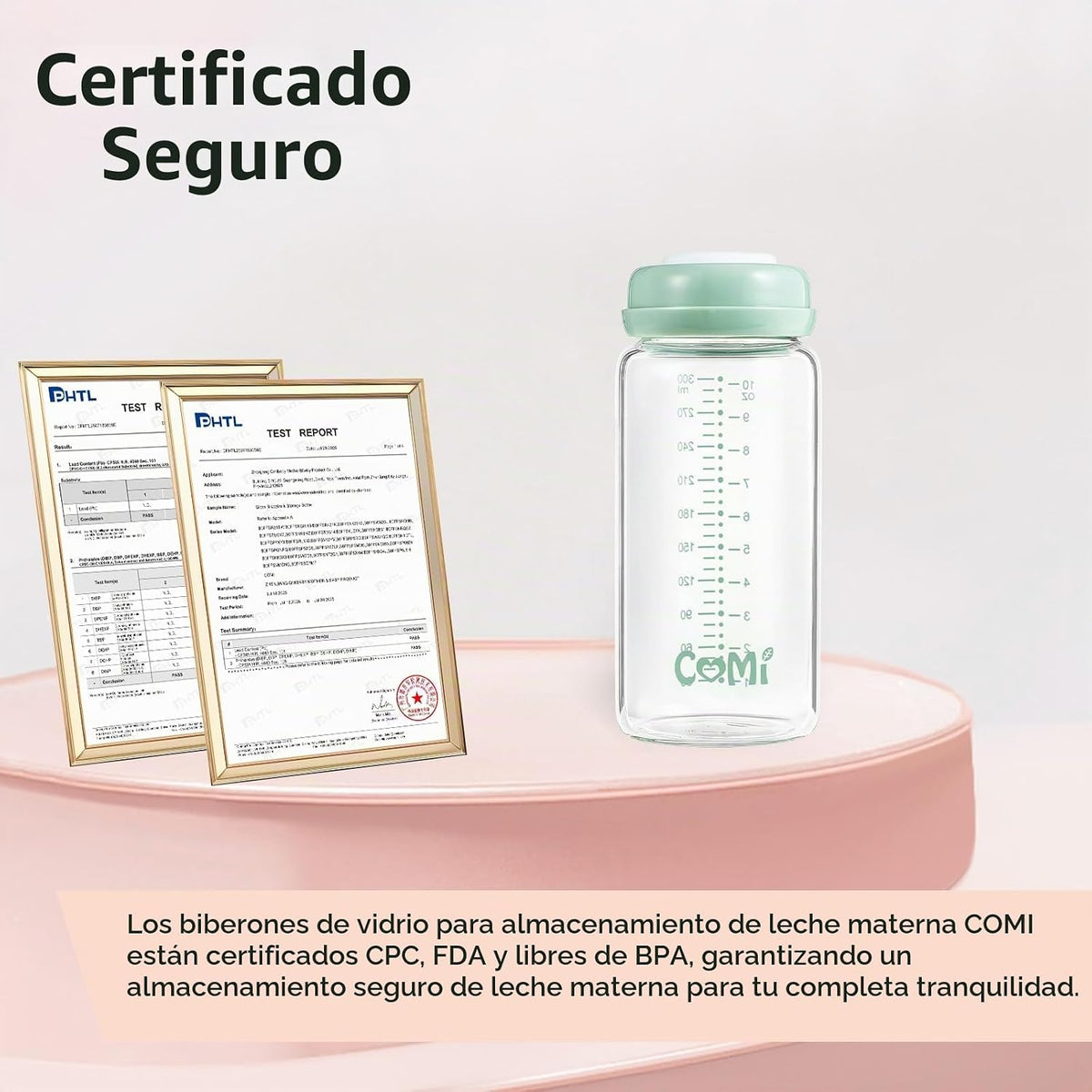 COMI Botella de almacenamiento y colección de leche materna de vidr...