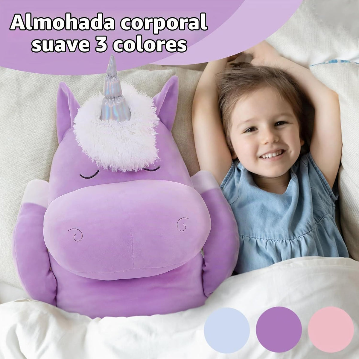 MorisMos Almohada Corporal Gigante de Peluche de Unicornio de 4 Pie...