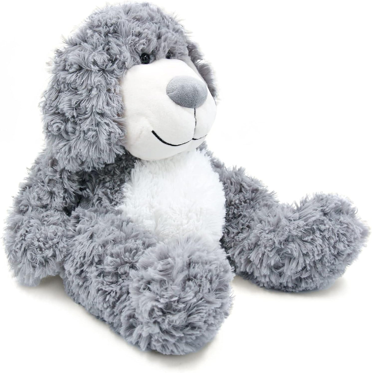 WEIGEDU Peluche de Cachorro Perro Gris Sonriente - Juguetes de Pelu...