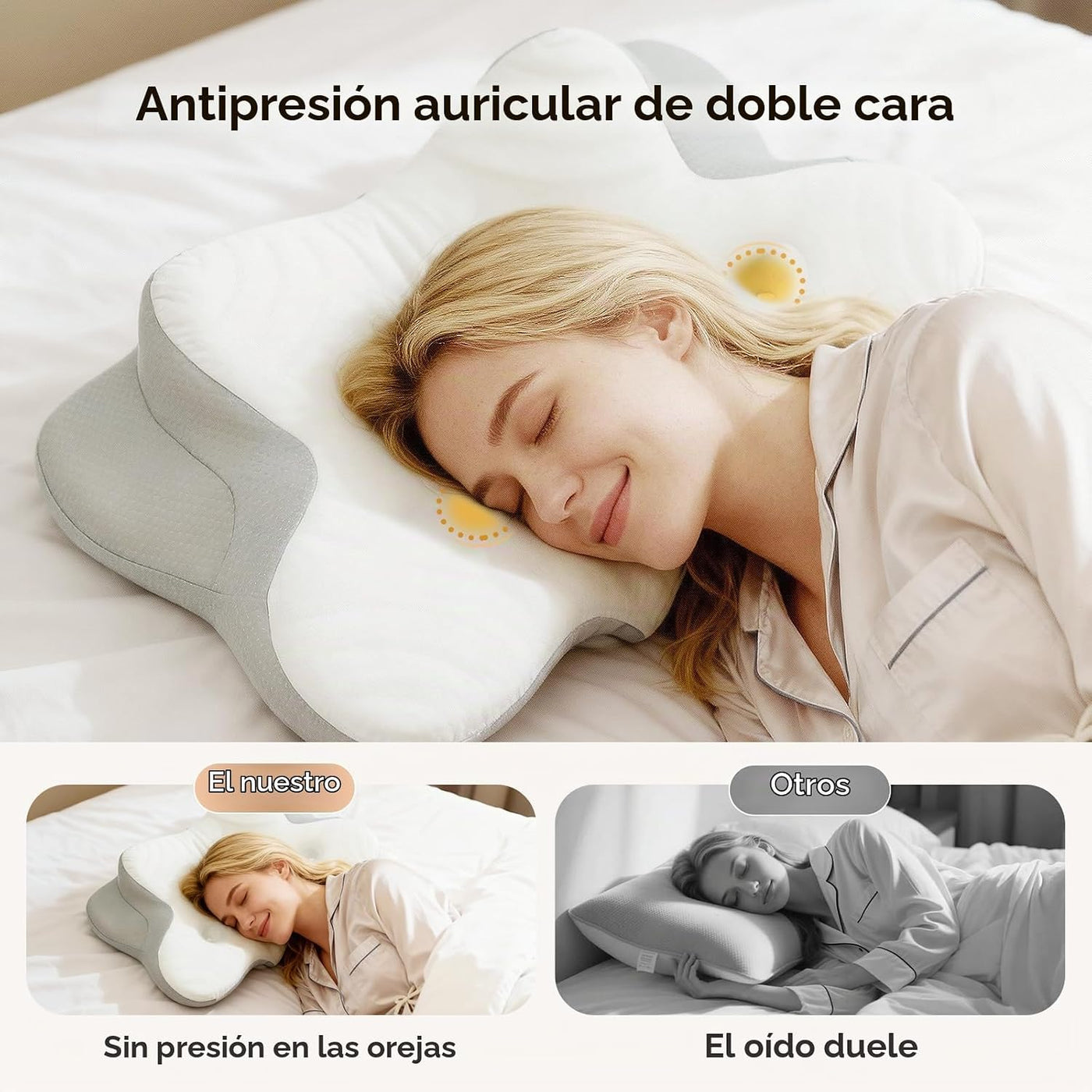 Almohada cervical para cuello y hombro, almohadas ergonómicas de es...