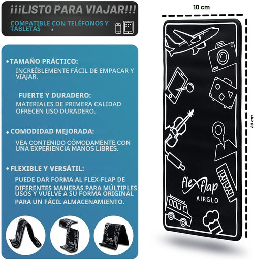 AirGLO Flex Flap - Soporte de teléfono portátil ajustable para viaj...