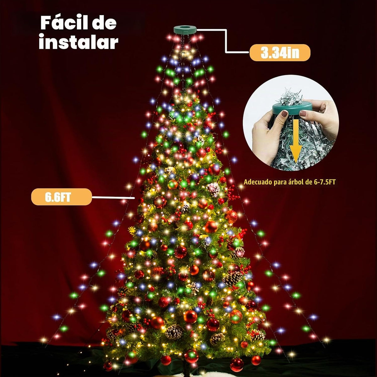 Janplay Luces inteligentes para árbol de Navidad, control por APP,...