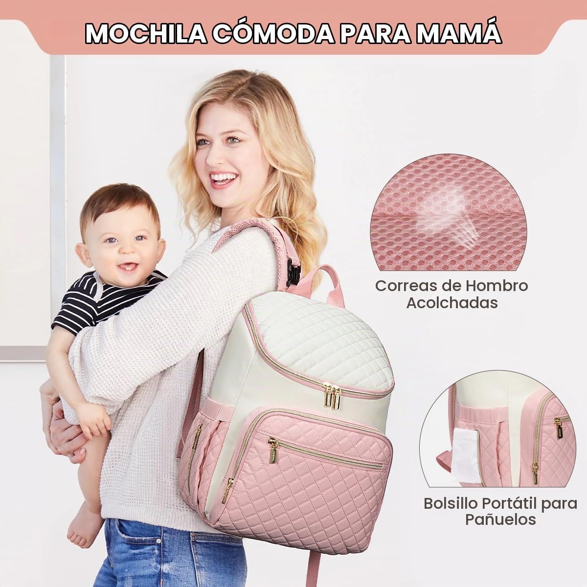 LOVEVOOK Mochila para Pañales de Gran Capacidad con Cambiador Portá...