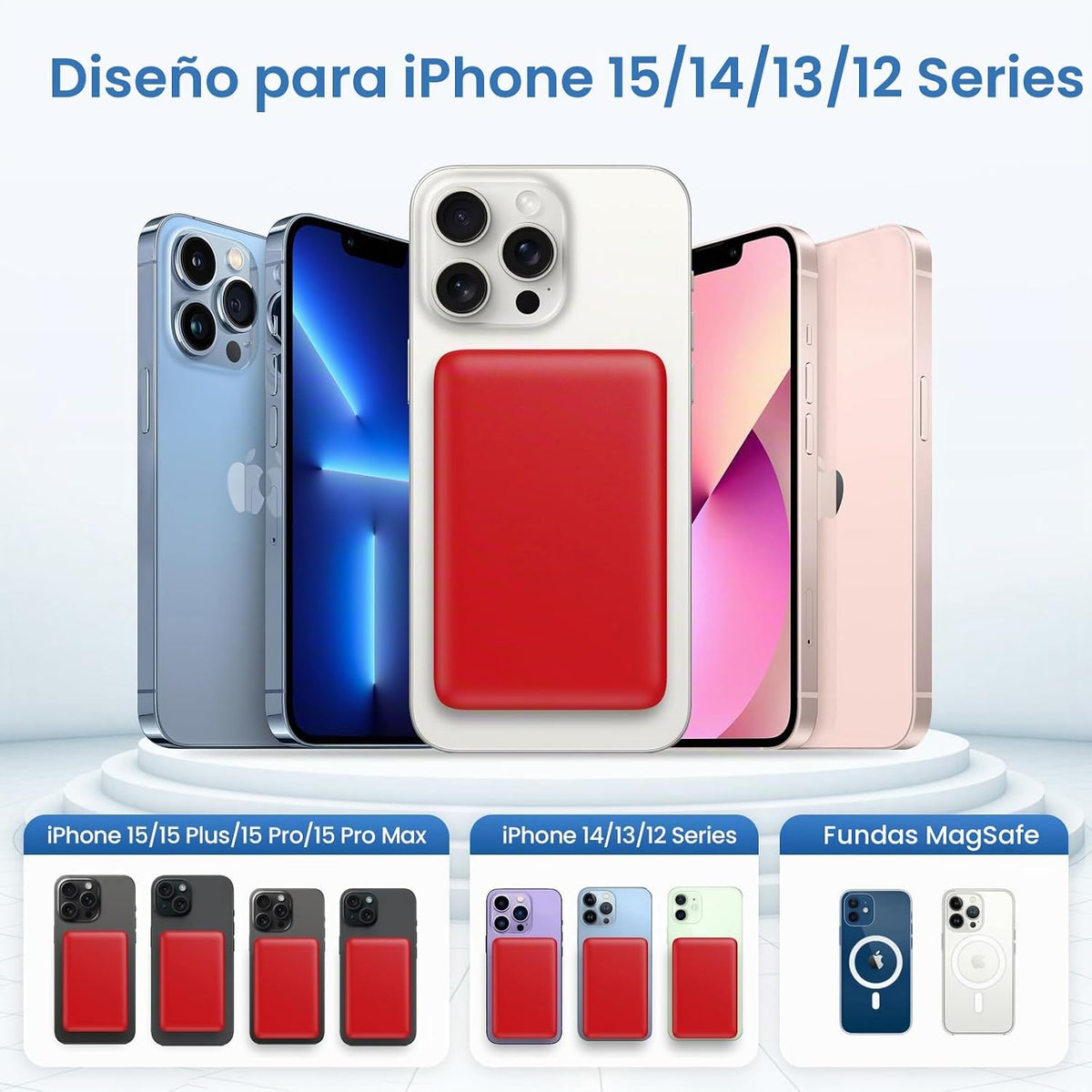 HHETP Cargador portátil magnético de 10800 mAh para batería Magsafe...