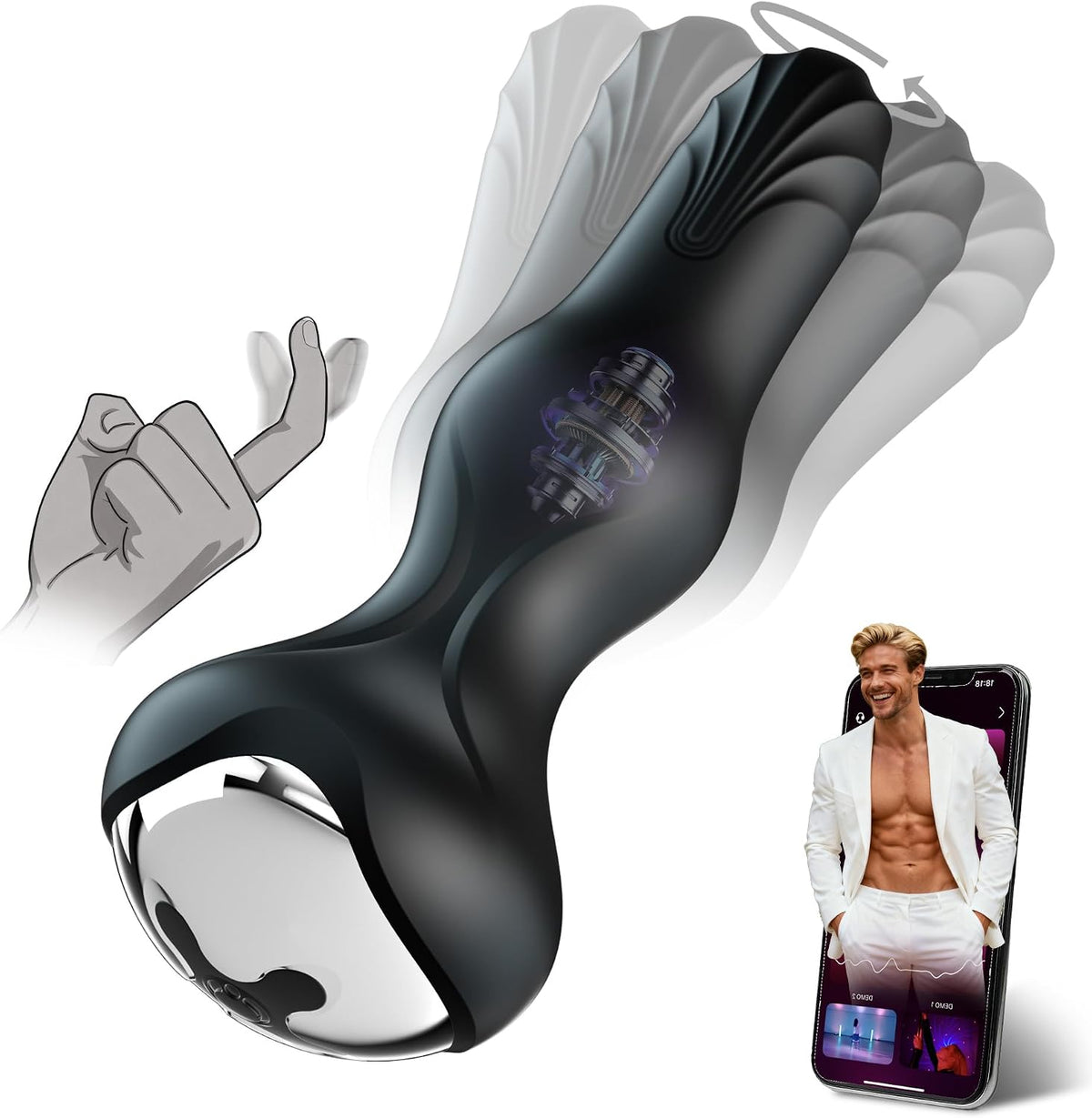 DORRTYOU Masajeador de próstata, tapón anal para hombres y mujeres...